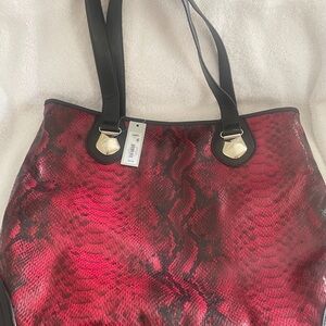 Apt. 9 Red Snake Tote/Shoulder Bag ~ NWT